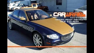 Maserati Quattroporte Exotic Car Wrap Miami Florida by Car Wrap Solutions