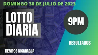 Diaria 9:00 PM Loto Nicaragua hoy domingo 30 julio, 2023.🟢Loto Jugá 3, Loto Fechas | Resultados