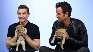 Justin Theroux & Dave Franco Play With Kittens