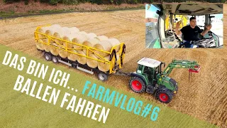 Das bin ich... FarmVlog#6 Ballen fahren mit hydraulischer Ladungssicherung