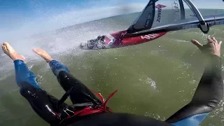 Windsurfing Speed Crash @40 knots in LaFranqui