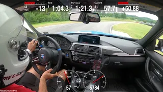 POV! Manual Transmission BMW M3 at the track and amazing exhaust sound! (Lime Rock Park)