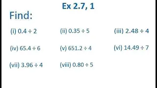 CBSE NCERT CLASS 7TH MATHS EXERCISE 2.7 QUESTION 1 I ncert class 7th maths solutions