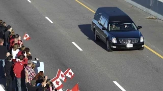 Scenes from Cpl. Nathan Cirillo's journey along the Highway of Heroes