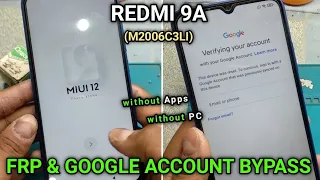 redmi 9a frp bypass redmi 9agoogle account bypass | Mi 9a googleid remove miui 12 google bypass