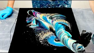 Disrupted Open Cup Pour~Open Cup Tutorial~Galaxy Pour Effects~Fluid Art~Acrylic Pouring~247