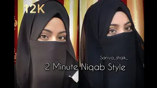 2 Minute Niqab Tutorial || instant Hijab Tutorial || Niqab style || #niqabtutorial