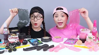 Black Pink Dessert Mukbang DONA