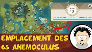 Emplacement des 65 Anémoculus Ep16 Genshin Impact FR