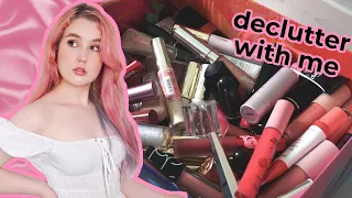 Declutter my Makeup with Me | Lipstick, Lipgloss, Lipbalms & More
