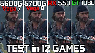 Ryzen 5 5600G vs Ryzen 7 5700G vs RX 550 vs GT 1030 - Test 12 Games