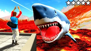 Surviving A LAVA Megalodon TSUNAMI In GTA 5!? (Floor Is LAVA!) - GTA 5 Mods Funny Gameplay