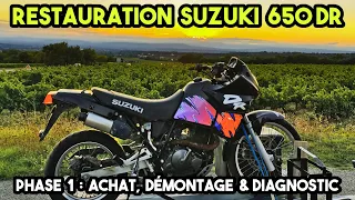 Restauration Suzuki DR 650 en mauvais état | Phase 01 : achat & démontage | Projet off-road TET 2022