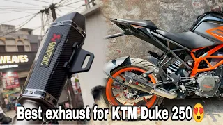 KTM Duke 250 bs6 Exhaust modified change || Duke || loud exhaust duke|| public reaction #akrapovic