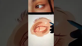 I tried to Draw an Eye in a style with Watercolor details on an iPad #artwork #procreate #sketch