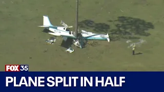 Small plane nearly split in half in crash - FOX 35 Orlando
