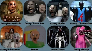 Granny Remake Mobile Update, Granny 3 Barbie, Granny 4, Granny 5, Branny, Granny Venom, Granny Mommy
