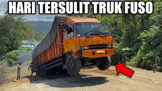 Fuso Truck's Hardest Day‼️Many times failing to go uphill and jumping