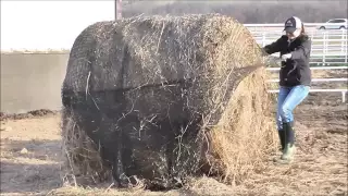 How to put hay net on a round bale