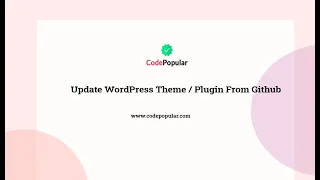WordPress Theme/Plugin New Version Update from GitHub