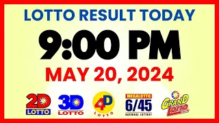 Lotto Result Today 9PM Draw May 20, 2024 | 2D, 3D Swertres, 4D, 6/45, 6/55, PCSO#lotto