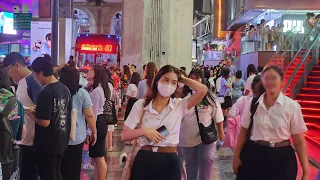 4K Thailand Travel 🇹🇭 Bangkok Siam | Downtown Bangkok Evening Walk