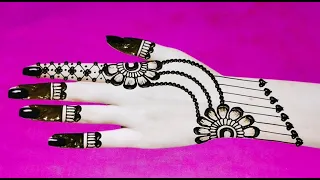 Indian wedding special mehndi designs. | Girl hand cute javellry mehndi design simple back hand