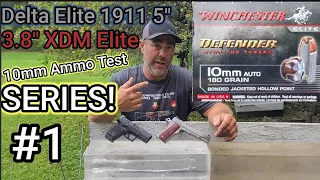 10mm Ammo Testing Series: #1 Winchester Defender 180gn | 5" AND 3.8" Barrels | Accuracy AND Gel