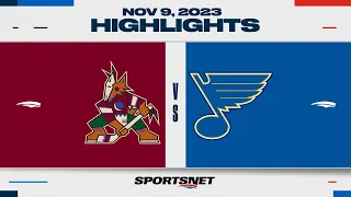 NHL Highlights | Coyotes vs. Blues - November 9, 2023