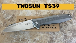 TwoSun TS39 titanium framelock flipper knife with D2 steel blade great value for the money