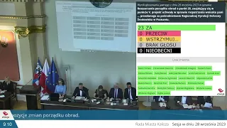 LXVIII Sesja Rady Miasta Kalisza w dniu 28 września 2023