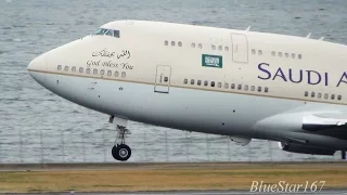 [King Salman onboard] Saudi Arabian Government Boeing 747-400 (HZ-HM1) takeoff from HND/RJTT RWY 34R