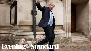 Local Elections: Boris Johnson takes dog Dilyn to polling station