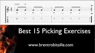 Guitar Tab - Best 15 Picking Exercises - Fastest 250 bpm - Technique