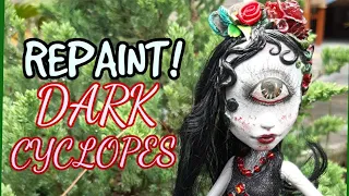 REPAINT! Dark Cyclopes doll| Instagram Story Challange | Custom Ooak | Monster High Repaint Art Doll