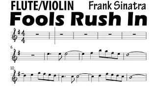 Fools Rush In Flute Violin Sheet Music Backing Track Play Along Partitura