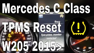 Mercedes C Class TPMS Warning Light Reset W205 2015 Onwards Mercedes Benz MBZ