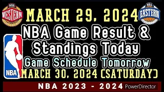 NBA Standings & Game Result Today | March 29, 2024 #nba #standings #games #results #schedule