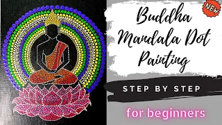 Meditating Lord BUDDHA DOT MANDALA PAINTING for beginners | Step by Step | Acrylic Buddha Painting