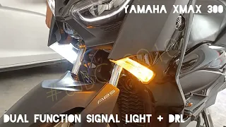 Dual function led signal lights with DRL installed on Yamaha XMAX 300