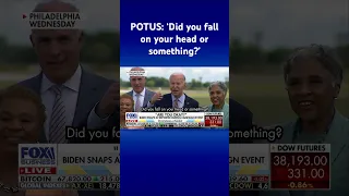 President Biden snaps at reporter question on Kamala: ‘Did you fall on your head…?’ #shorts