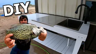 MAKING A FISH CLEANING STATION And CRAPPIE QUESADILLAS!!