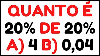 📚 QUANTO É: 20% DE 20% | PORCENTAGEM de PORCENTAGEM  | MATEMÁTICA BÁSICA