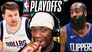 Los Angeles Clippers vs Dallas Mavericks Game 1 Round 1 Playoff Full Highlights | REACTION