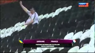 France vs Ukraine - Crazy fan in the RAIN - EURO 2012 15 June 2012