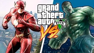 GTA 5 Моды: Флеш против Халка - Эпическая битва героев в ГТА 5! ✅