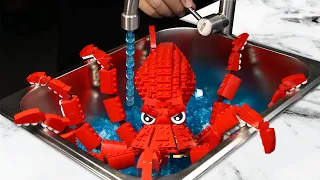 I beat a GIANT LEGO OCTOPUS and Eat it...