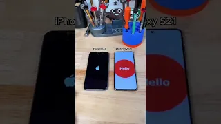 iPhone 11 vs Galaxy S21 “Power On Test” Which one turn on first? 😮#short #phone #iphone #test