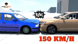 Skoda Octavia A4 vs Volkswagen Passat 2023 150 KM/H - BeamNG Drive 4K