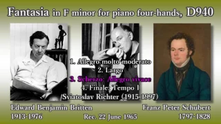 Schubert: Fantasia D940, Richter & Britten (1965) シューベルト 幻想曲ヘ短調 リヒテル＆ブリテン